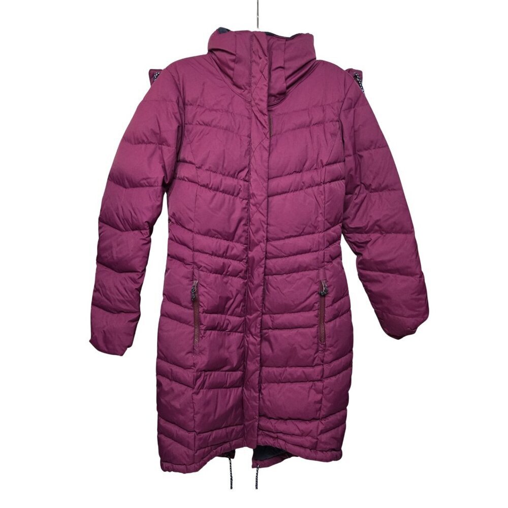 Columbia Womens S Long Puffer Coat Hooded Faux Fur Down Nylon Winter